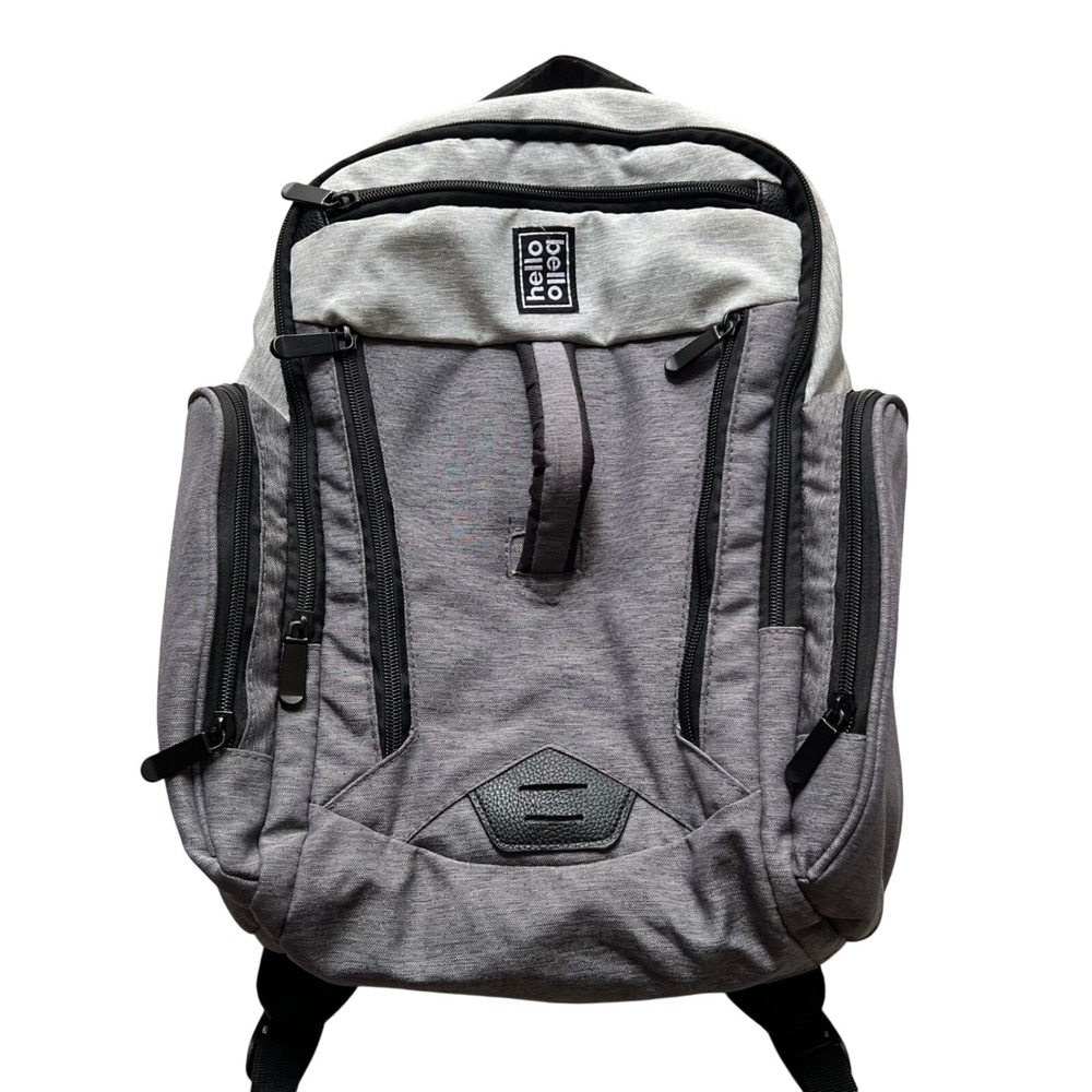 Hello Bello Backpack Diaper Bag Gray Multiple Compartments Travel